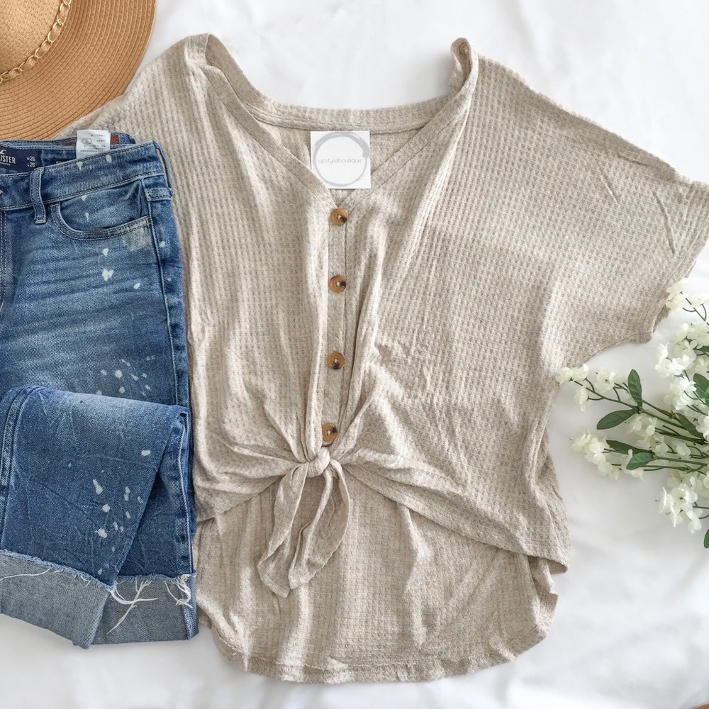 NWT Waffle Short Sleeve Top - Picture 5 of 5